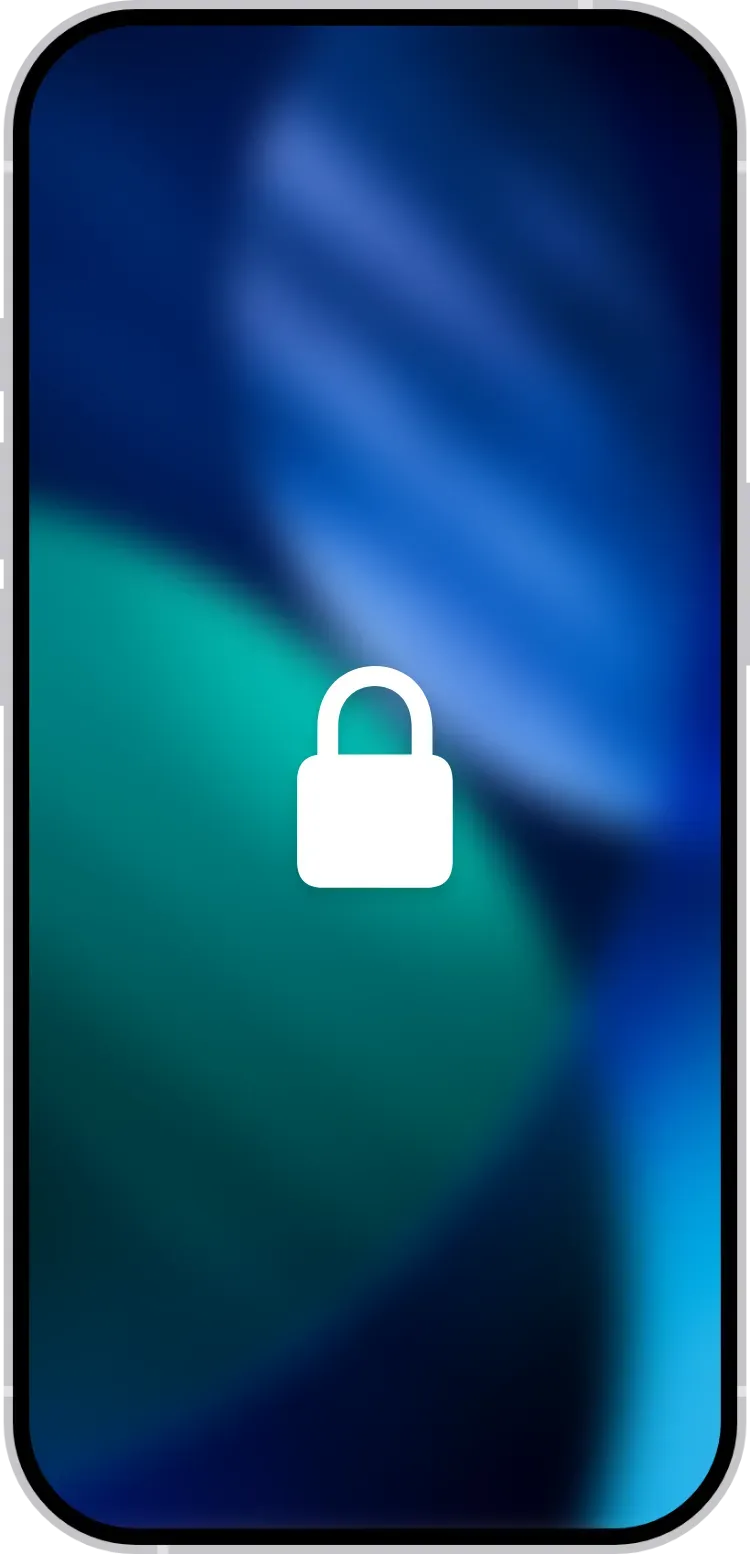 iPhone screen with lock icon representing Livecaller’s privacy focused caller ID with no data collection
